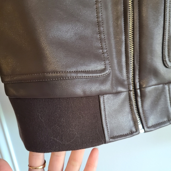 Vegan Leather Aviation Jacket - Picture 3 of 6